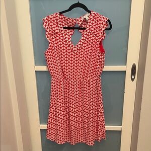 41 Hawthorn Red and White Patterned Dress, L, EUC, Stitch Fix dress